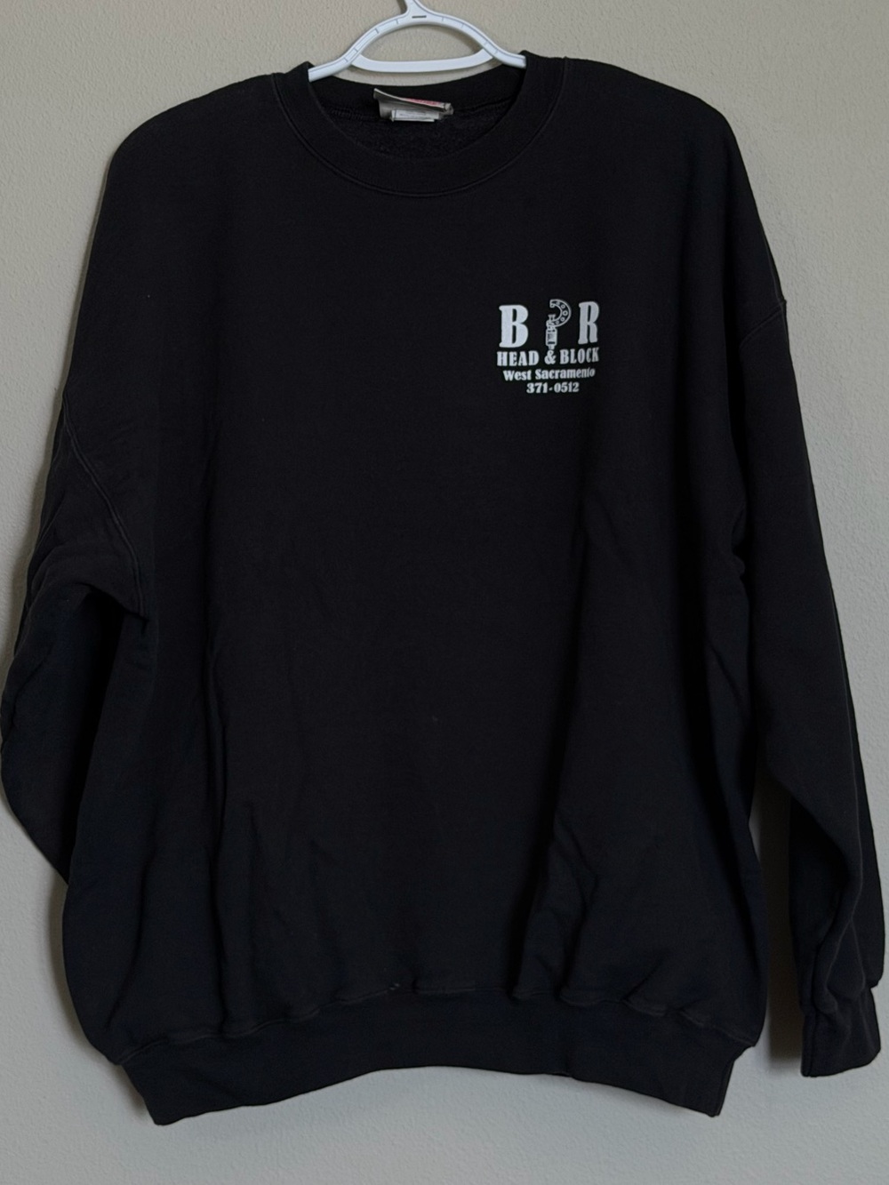 Vintage 90s Hanes PRINTPRO B&R Head Block Repair Sweatshirt XL West Sacramento